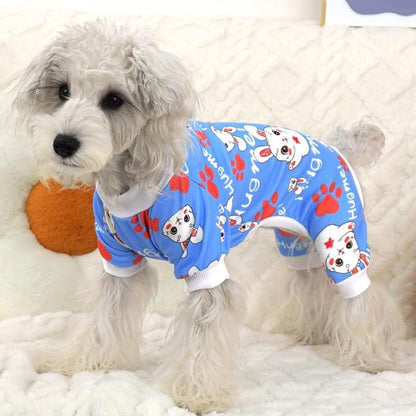 XPUDAC Easter Dog Pajamas Soft Stretchy Bunny Dog Clothes for Small Medium Dogs Pet Jumpsuit Cat Apparel-XS