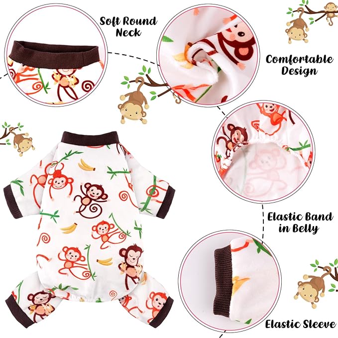 4 Pack Dog Pajamas Soft Lightweight Dog Recovery Suit Onesie Clothes for Small Medium Female Pet Boys Girls Dogs