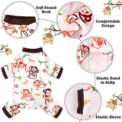 4 Pack Dog Pajamas Soft Lightweight Dog Recovery Suit Onesie Clothes for Small Medium Female Pet Boys Girls Dogs