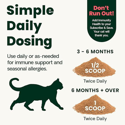 VetriScience Ultimate Strength Lysine Immunity Health Powder for Cats & Kittens, Supplement for Allergy & Nasal Support, Sneezing, Runny Nose & Watery Eyes, Chicken & Cheese Flavor, 60 Count -New Look