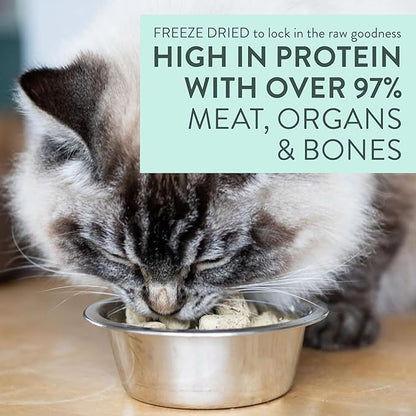 The New Zealand Natural Pet Food Co. Meow Freeze Dried Cat Food - Wild Venison Recipe, High Protein Treats, Meals & Toppers, Dry Cat Food, 9.9 oz