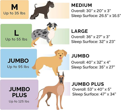 Furhaven Orthopedic Dog Bed for Large/Medium Dogs w/ Removable Bolsters & Washable Cover, For Dogs Up to 55 lbs - Plush & Almond Print L Shaped Chaise - Blue Almonds, Large