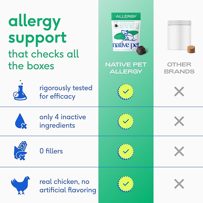 Native Pet Itchy Skin Bundle: Allergy Chews for Dogs (30 Air-Dried Chews) + Omega Oil for Dogs (8 Oz) - Allergy Relief + Itching Relief Probiotics for Itchy Skin & Fish Oil