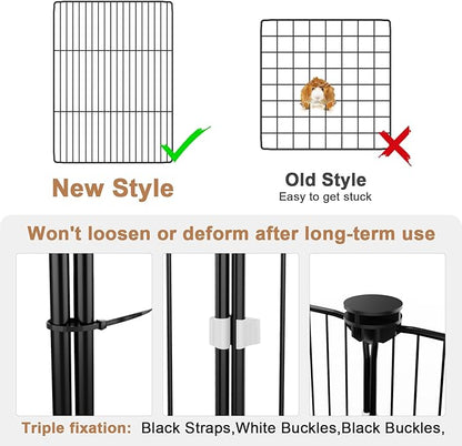Tresbro Guinea Pig Cage with Waterproof PVC Bottom Liner & One-Hand Release Hook, Triple Fixing C&C Cage for Guinea Pigs, Bunny, Rabbit, Hedgehog, Small Animal Indoor Playpen 48''L x 24''W x 16''H