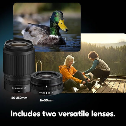 Nikon Z50 II with Two Lenses | Compact mirrorless Stills/Video Camera with Easy Color presets and Wireless Photo Sharing | USA Model
