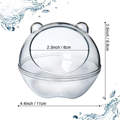 Hamster Bathtub,Hamster Bathroom,Sand Bath Container,Hamster Toilet and Sandbox Dust Bathtub,Hamster Bed,Sand Bath Box for Hamster Cage Accessories (S 4.4x4.4x3.5 inch)