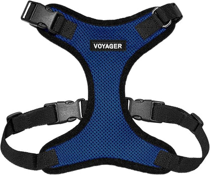 Voyager Step-in Pet Harness - All Weather Mesh, Adjustable Step in Harness for Cats and Dogs by Best Pet Supplies - Royal Blue/Black Trim, L