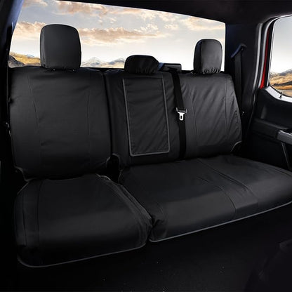 Coverado Rear Bench Car Seat Covers, Waterproof Oxford Back Seat Cover for Car Seat Protector for Kids & Dogs, Compatible with 2015-2026 Ford F150 & 2017-2026 Ford F250 F350 F450, Black