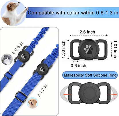 SANKALA Waterproof Airtag Holder for Dog Collar, Black, 1 Pack | Fit Collar Width 0.6-1.3 Inch, Lightweight & Durable Silicone, For Apple Airtag 1st and 2nd Gen, Signal Friendly, Easy to Use