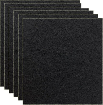 6 Pack Charcoal Cat Litter Box Replacment Filter Hooded Cat Litter Boxes and Pans Carbon Odor Filters, Black