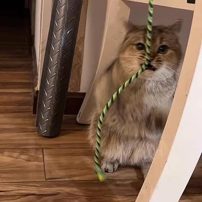 Cat Wand Toys, 3 PCS String Kitten Toys Colorful Hemp Rope Kitten Stick Kitty Teaser Wand Interactive Cat Toys for Indoor Playing
