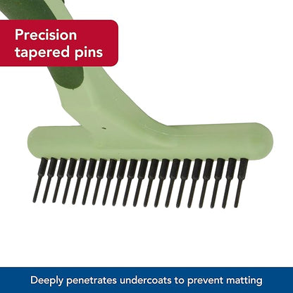 Coastal Pet Safari Double Row Undercoat Rake - Gentle Dematting and Deshedding Grooming Comb for Dogs