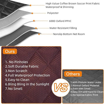 ANOSOSPECIAL Dog Car Seat Cover for Back Seat Cover for Kids,Non Stick Fur Rear Seat Protector for Pet,Nonslip Waterproof Universal Fit Interior Backseat Covers for Auto Van SUV (Large, Coffee Brown)