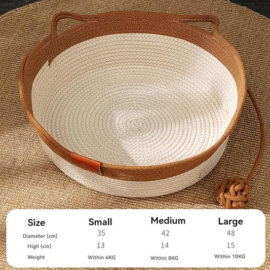 Pet Bed for Cats and Dogs Pet Nest Beds for Indoor Cat Puppies Small Pets Wicker Pet Litter with Handle Cozy Cat Litter Pet Accessories
