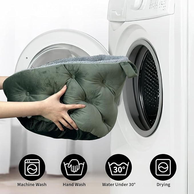 Small Cat Bed for Small Cats, Cat Beds for Indoor Cats, Pet Bed for Kitty, Extra Soft & Machine Washable with Anti-Slip & Water-Resistant Oxford Bottom, Grey, 18 inches