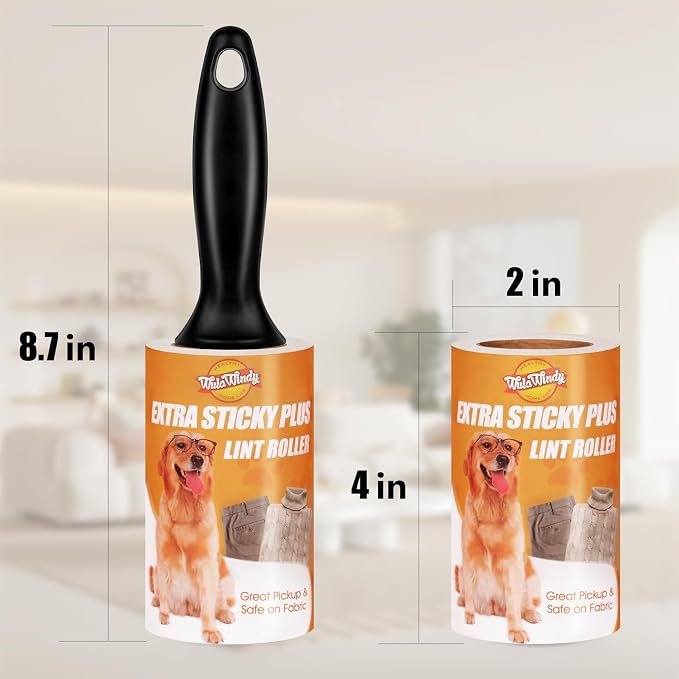 WulaWindy Extra Sticky Lint Rollers for Pet Hair, 1260 Sheets, 6 Handles | Extra-sticky lint rollers with 1260 sheets and 6 reusable handles for pet hair, lint and dust on clothes and furniture.
