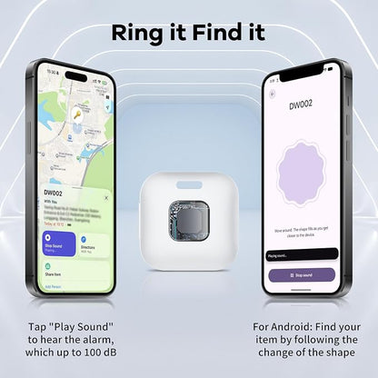 Hoxe Air Tracker Tags-4 Pack for iOS & Android, Smart Tag for Key, Bag, Pet | Dual System Luggage Tracker Compatible with Apple Find My & Google Find Hub App, Bluetooth Key Finder Replaceable Battery