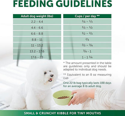 Nature's Protection Dry Dog Food for Small Breed - High Protein Tear Stain Diet for White & Light Fur Adult Dogs - Small Bites Kibble (Superior Care - Lamb and Rice, 3.3 lb)