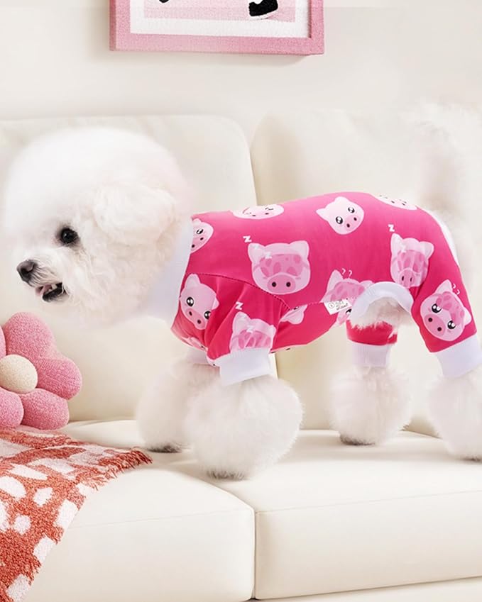 XPUDAC Dog Pajamas Soft Stretchy Pig Dog Clothes for Large Dogs Pet Jumpsuit Cat Apparel-3XL