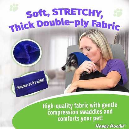 Happy Hoodie The Original Dog & Cat Calming Band - American Brand - Anxiety Relief/Noise Protection-Grooming-Thunder-Fireworks (Large, Pink) - Since 2008