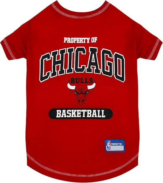 Pets First NBA Licensed Hoodies & T-shirt for Dogs & Cats, Chicago Bulls, Medium