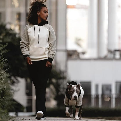 Spark Paws Dog Hoodie – Premium Dog Sweater for Small, Medium, and Large Dogs | Warm Outfits for French Bulldogs, Pitbull, Puppy, Winter Jacket Alternative - Olive Cream - 2XL