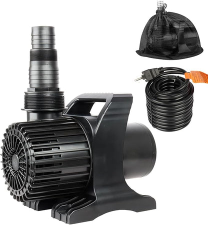 OYO WATER Outdoor Extra Large 13800gph-1100W 32.8FT Pond Water-fall & Kio Fish Fountain-s& Garden Pump Submersible IPX8:Long 32.8FT Cord Smart-er&Quieter Duck&Yard&Patio Ponds Pumps,1 Barrier Pump Bag