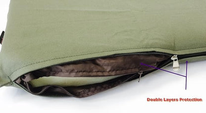 Luxurious Comfort Solid Pad Memory Foam Pet Dog Bed with Inner Waterproof Case and External Cover for Medium and Large Dogs + Free 2nd Cover (Complete Bed - 45"x27"x3", Canvas - Green)