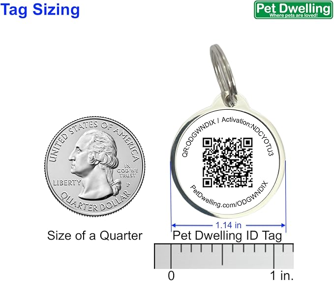 Pet Dwelling QR Code Pet ID Tag – Smart Dog & Cat ID Tags for Pet Safety, Free Personalized Online Profile, Instant Scan Alerts, AI Insights (Gray Paw)