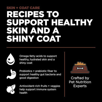 Go! Solutions Skin + Coat Care Salmon Large Breed Dry Puppy Food with Grains, Chicken-Free, Healthy Kibble for Growing Dogs, Omega-3s & 6s for Soft, Shiny Fur, 25 lb Bag