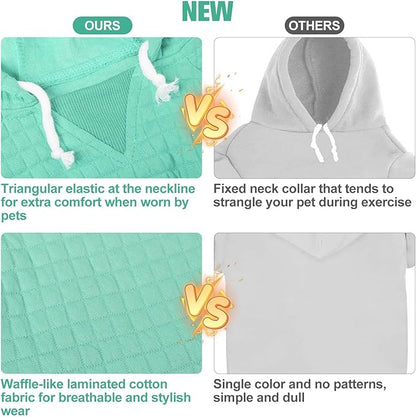 BEAUTYZOO Dog Sweaters for Large Dogs Girls Boys, Warm Winter Dog Hoodie Sweatshirt with Pocket & Leash Hole,Soft Waffle-Like Laminated Cotton Pet Clothes for Big Breeds Indoor Outdoor Cold Weather