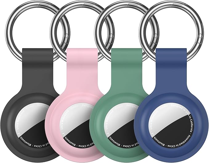 Compatible with AirTag Holder Case Keychain 4 Pack,for AirTag 2nd & 1st Generation Key Chain Ring Case Cover for Air Tag Holder GPS Tracker Air Tag 2nd gen Finders Air Tagholder for Kids,Bags,Luggages