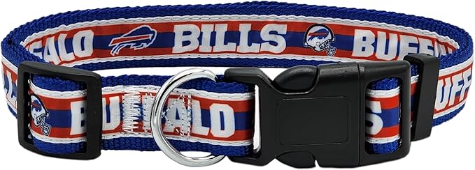 Pets First NFL Buffalo Bills Licensed PET COLLAR, Large - Heavy-Duty, Strong, and Durable Dog Collar. Available in 31 Football Teams and 4 Sizes