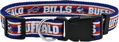 Pets First NFL Buffalo Bills Licensed PET COLLAR, Large - Heavy-Duty, Strong, and Durable Dog Collar. Available in 31 Football Teams and 4 Sizes