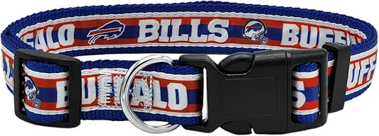 Pets First NFL Buffalo Bills Licensed PET COLLAR, Large - Heavy-Duty, Strong, and Durable Dog Collar. Available in 31 Football Teams and 4 Sizes