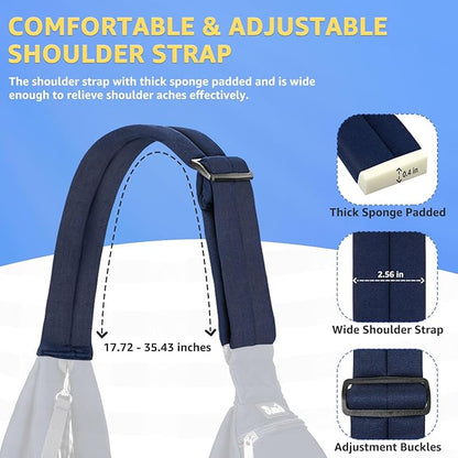 SlowTon Dog Carrier Sling - Thick Padded Shoulder Strap Adjustable Dog Carriers for Small Dogs, Puppy Carrier Purse for Pet Cat with Front Zipper Pocket Safety Belt Machine Washable (Dark Blue, L)