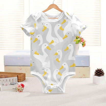 Bright Emotions Raccoons Baby Short Sleeve Bodysuits Romper Unisex Infant Outfit Wrapping Clothes for Boy Girl kids 3M