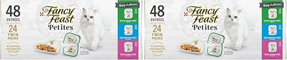 Fancy Feast Purina Gourmet Wet Cat Food Variety Package,Petites Gravy Collection,Break-Apart tubs,96 Servings - 2.8 oz. Tubs,(Pack of 48)