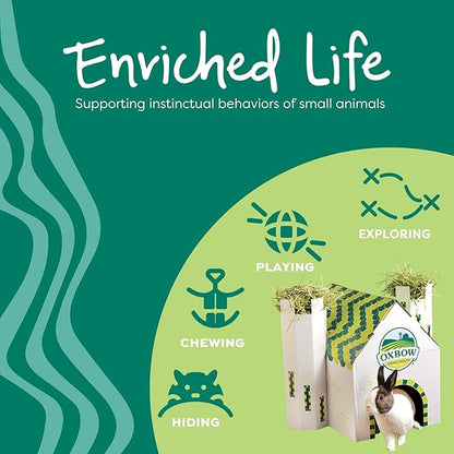 Oxbow Timothy Hay Mat – Edible Habitat Accessory for Rabbits, Guinea Pigs, Chinchillas & Rats – Hand-Woven Natural Mat and Chew, Cage Enrichment for Dental Health, Comfort & Instinctual Play, Medium