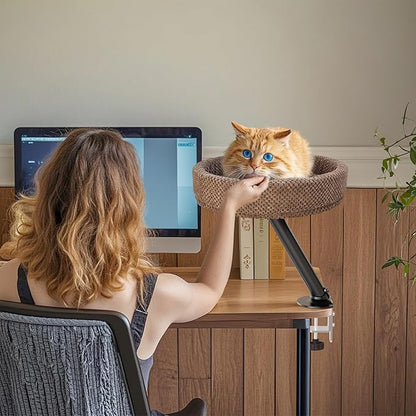 Simcat Modern Desk Cat Bed, Pet Cat Bed for Table Supports Up to 40 lbs, Removable Study Office Game Tables Indoor Cats Desk Beds