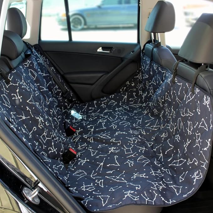 Molly Mutt 3-in-1 Back Seat Cover for Dogs, 100% Cotton Canvas Back Seat Hammock with Headrest Straps, Belt Slots, & Anchors, Non-Skid Cargo Area Cover, Machine Washable, No Harmful Chemicals, 56"x56"