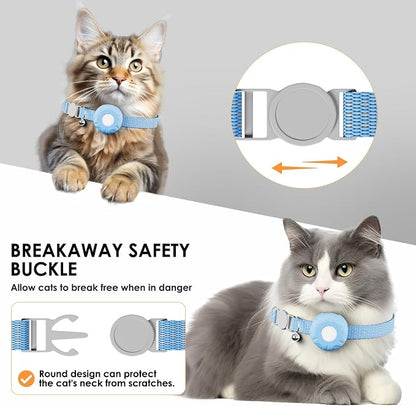 GPS Tracker for Cats - No Monthly Fee Cat Tracker, Waterproof Real-Time Tracking Collar for Pets, Kids,Luggage & Assets | 367-Day Battery Life | iOS Compatible | Anti-Lost Tracker Device (Blue)