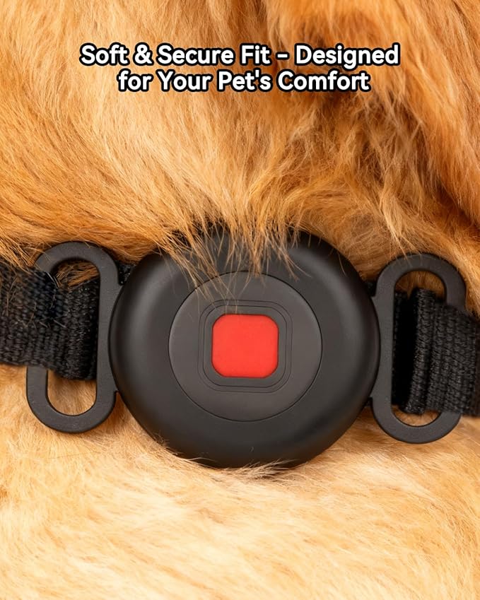 Dog Tracker 2 Pack, Pet Tracker for Dogs, Bluetooth Dog Tracking Tag Works with Apple Find My & Android Find Hub, IP67 Waterproof Anti-Lost Locator (Black)