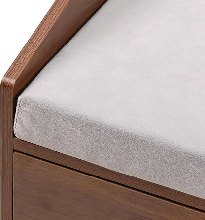 Elevated Dog Bed for Small to Medium Dogs – 32” x 21” Indoor Wooden Pet Sofa with Soft Cushion, Mid-Century Modern Style, Sturdy & Stylish (Walnut)
