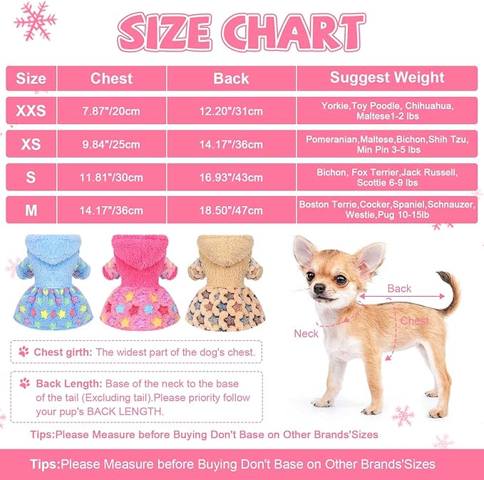 Dog Sweater Pet Hoodie Dress for Dogs Winter Dog Clothes for Small Dogs Girl Cold Weather Coats Fall Puppy Sweatshirt Chihuahua Yorkie Cat Costumes