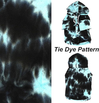 Mklhgty Tie Dye Dog Hoodie, Winter Coat for Small Dogs - Ultra-Soft Adjustable Warm Hood, Breathable Comfort Fabric for Daily Use