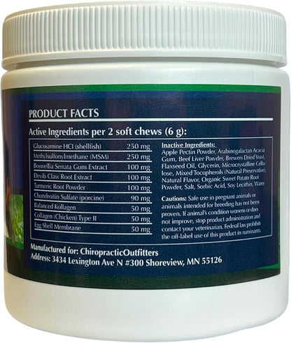 Osteo Bark Hip & Joint Canine Soft Chews, 60 Count, Bone and Joint Support for All Dog Breeds - Glucosamine & Chondroitin Chews with MSM - Pain, Inflammation, Arthritis