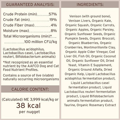 Primal Freeze Dried Raw Dog Food Nuggets, Venison, Complete & Balanced Meal, Also Use as Topper or Treat, Premium, Healthy, Grain Free, High Protein Raw Dog Food, 14 oz