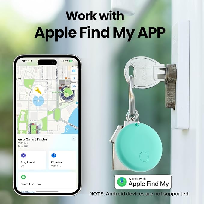 Mini Smart Tags Tracker Work with Apple Find My (iOS Only), IP67 Waterproof, Keys Finder and Item Locator for Keys, Bags,Luggage and More (Not for Android) (Macaroon, 5 Pack)