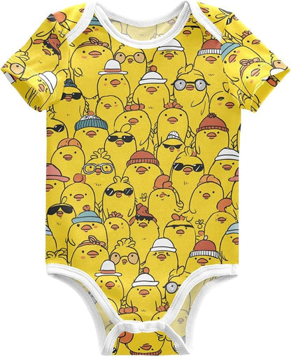 Bright Emotions Raccoons Baby Short Sleeve Bodysuits Romper Unisex Infant Outfit Wrapping Clothes for Boy Girl kids 3M